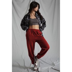 Madmext MG1235 Kadın Haki Beli Lastikli Oversize Eşofman Altı