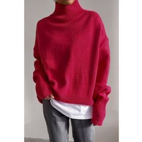 Madmext MG1252 Kadın Mad Girls Pembe Balıkçı Yaka Kazak