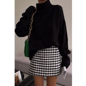 Madmext MG1252 Mad Girls Siyah Balıkçı Yaka Kadın Kazak