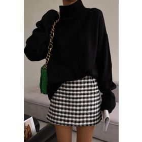 Madmext MG1252 Mad Girls Siyah Balıkçı Yaka Kadın Kazak