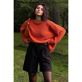 Madmext MG1264 Turuncu Bisiklet Yaka Basic Kazak
