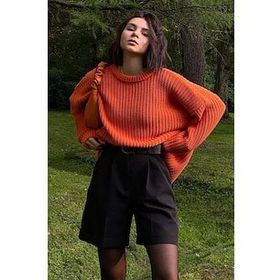 Madmext MG1264 Turuncu Bisiklet Yaka Basic Kazak