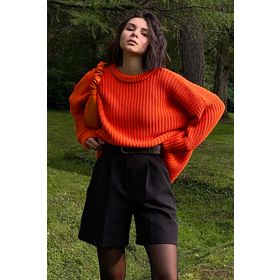 Madmext MG1264 Turuncu Bisiklet Yaka Basic Kazak