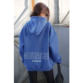 Madmext MG1287 Mad Girls Saks Baskılı Oversize Sweatshirt