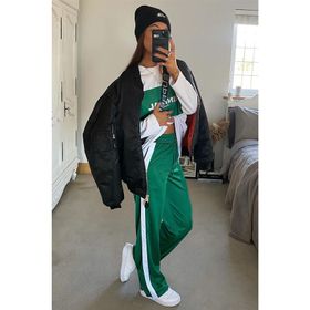 Madmext MG1294 Kadın Mad Girls Yeşil Bol Kesim Eşofman