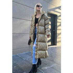 Madmext MG1303 Kadın Mad Girls Haki Uzun Şişme Mont