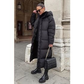 Madmext MG1303 Mad Girls Siyah Uzun Şişme Kadın Mont