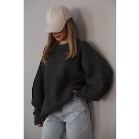 Madmext MG1304 Füme Basic Triko Kadın Kazak