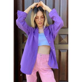 Madmext MG1369 Mad Girls Çağla Yeşili Oversize Gömlek