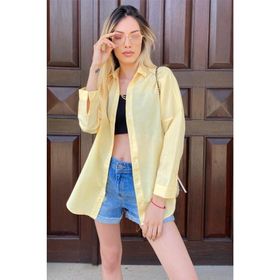 Madmext MG1369 Mad Girls Çağla Yeşili Oversize Gömlek
