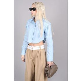 Madmext MG1382 Mad Girls Mavi Kısa Kadın Gömlek