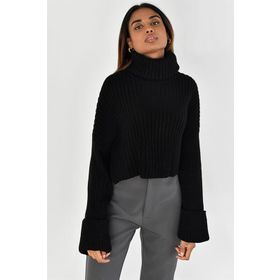 Madmext MG1402 Mad Girls Siyah Boğazlı Kadın Kazak