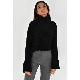 Madmext MG1402 Mad Girls Siyah Boğazlı Kadın Kazak