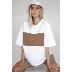 Madmext MG1421 Mad Girls Beyaz Nakışlı T-Shirt
