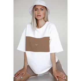 Madmext MG1421 Mad Girls Beyaz Nakışlı T-Shirt