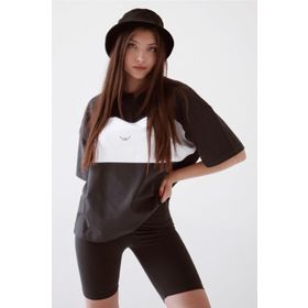 Madmext MG1421 Mad Girls Siyah Nakışlı Kadın T-Shirt