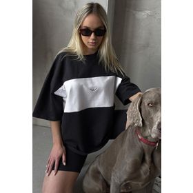 Madmext MG1421 Mad Girls Siyah Nakışlı Kadın T-Shirt