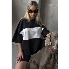 Madmext MG1421 Mad Girls Siyah Nakışlı Kadın T-Shirt
