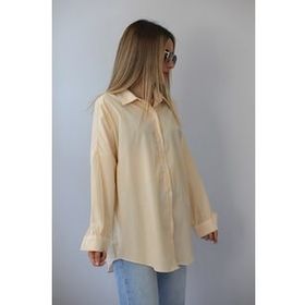 Madmext MG1525 Sarı Çizgili Over Fit Gömlek