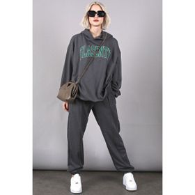 Madmext MG1561 Füme Oversize Baskılı Erkek Eşofman Takım