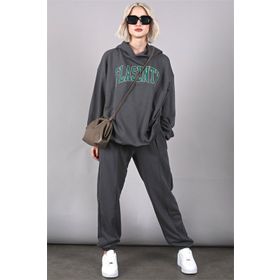 Madmext MG1561 Füme Oversize Baskılı Erkek Eşofman Takım