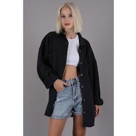 Madmext MG1562 Camel Oversize Gömlek Ceket
