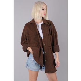 Madmext MG1562 Camel Oversize Gömlek Ceket