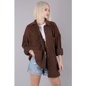 Madmext MG1562 Camel Oversize Gömlek Ceket