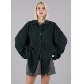 Madmext MG1562 Yeşil Oversize Kadın Gömlek Ceket