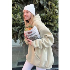 Madmext MG1566 Bej Kadın Sweatshirt