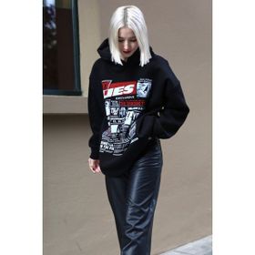 Madmext MG1581 Siyah Baskılı Oversize Kapüşonlu Kadın Sweatshirt