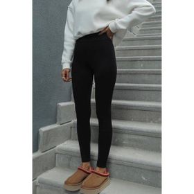 Madmext MG1625 Siyah Yüksek Bel Fitilli Kadın Tayt