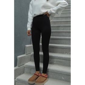 Madmext MG1625 Siyah Yüksek Bel Fitilli Kadın Tayt