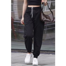 Madmext MG1635 Siyah Comfort Fit Basic Eşofman Altı