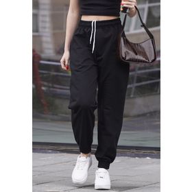 Madmext MG1635 Siyah Comfort Fit Basic Eşofman Altı