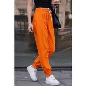 Madmext MG1635 Turuncu Comfort Fit Basic Eşofman Altı