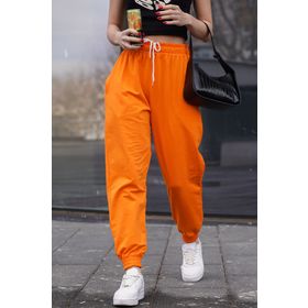 Madmext MG1635 Turuncu Comfort Fit Basic Eşofman Altı