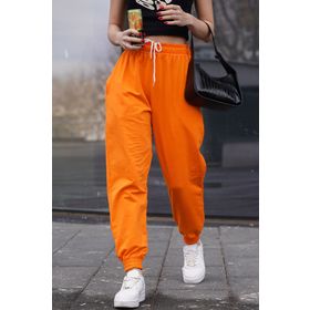 Madmext MG1635 Turuncu Comfort Fit Basic Eşofman Altı