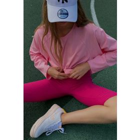Madmext MG1676 Pembe Basic Bisiklet Yaka Kadın Sweatshirt