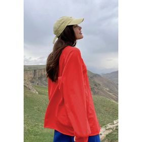 Madmext MG1676 Turuncu Basic Bisiklet Yaka Kadın Sweatshirt