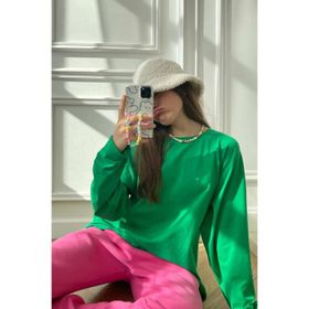 Madmext MG1676 Yeşil Basic Bisiklet Yaka Kadın Sweatshirt
