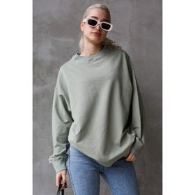 Madmext MG1686 Mint Yeşili Basic Oversize Kadın Sweatshirt