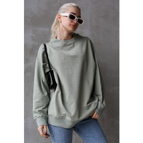 Madmext MG1686 Mint Yeşili Basic Oversize Kadın Sweatshirt