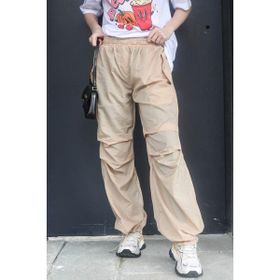 Madmext MG1726 Bej Paraşüt Jogger Kadın Pantolon