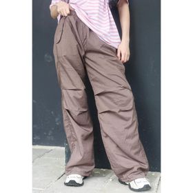 Madmext MG1726 Kahverengi Paraşüt Jogger Kadın Pantolon