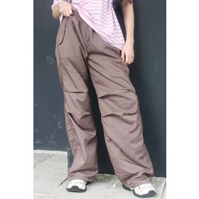 Madmext MG1726 Kahverengi Paraşüt Jogger Kadın Pantolon