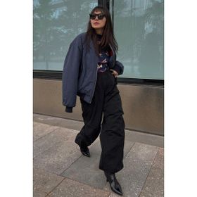 Madmext MG1726 Siyah Paraşüt Jogger Kadın Pantolon