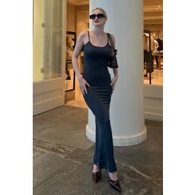 Madmext MG1852 Füme Uzun Asklı Basic Elbise