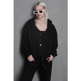 Madmext MG1900 Siyah Kapüşonlu Kadın Sweatshirt