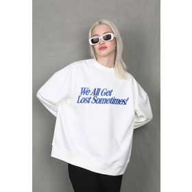 Madmext MG1901 Ekru Kadın Sweatshirt